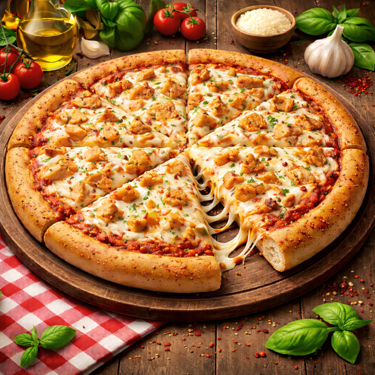 Chicken Alfredo Pizza